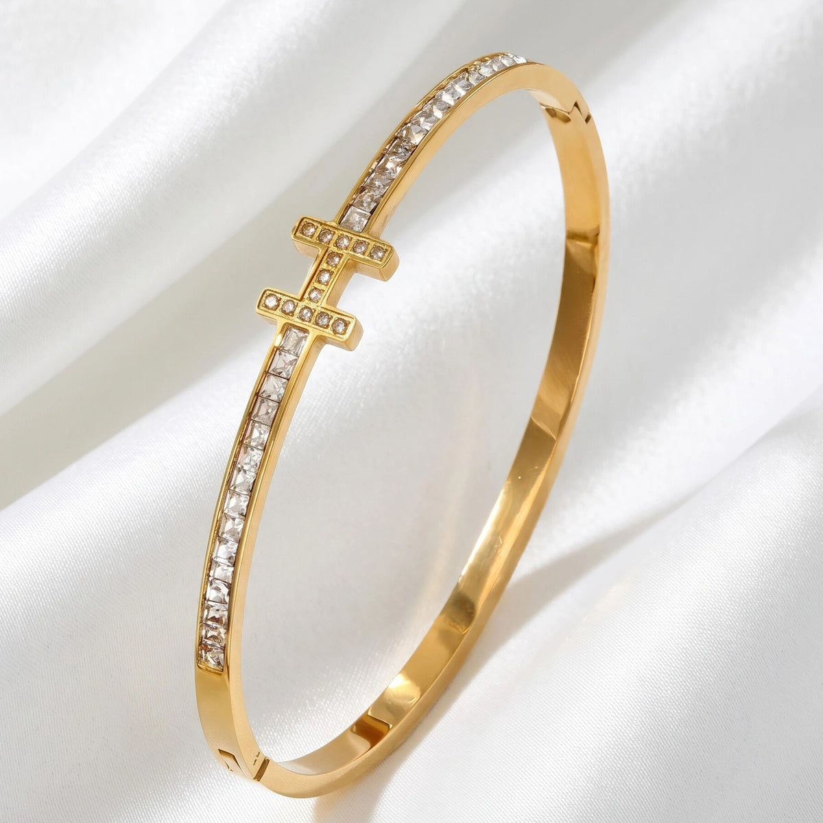Infinity Pattern Titanium Bangle - Girlee