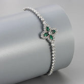 Adjustable Four Lead Clover Bracelet - Girlee