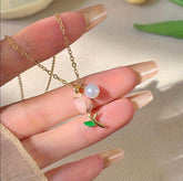 Pink Tulip Necklace