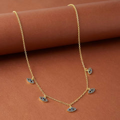 Evil Eye Beaded Zirconia Necklace