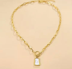Geometric Pedant Golden Necklace