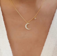 Moon and Star Shape Necklace