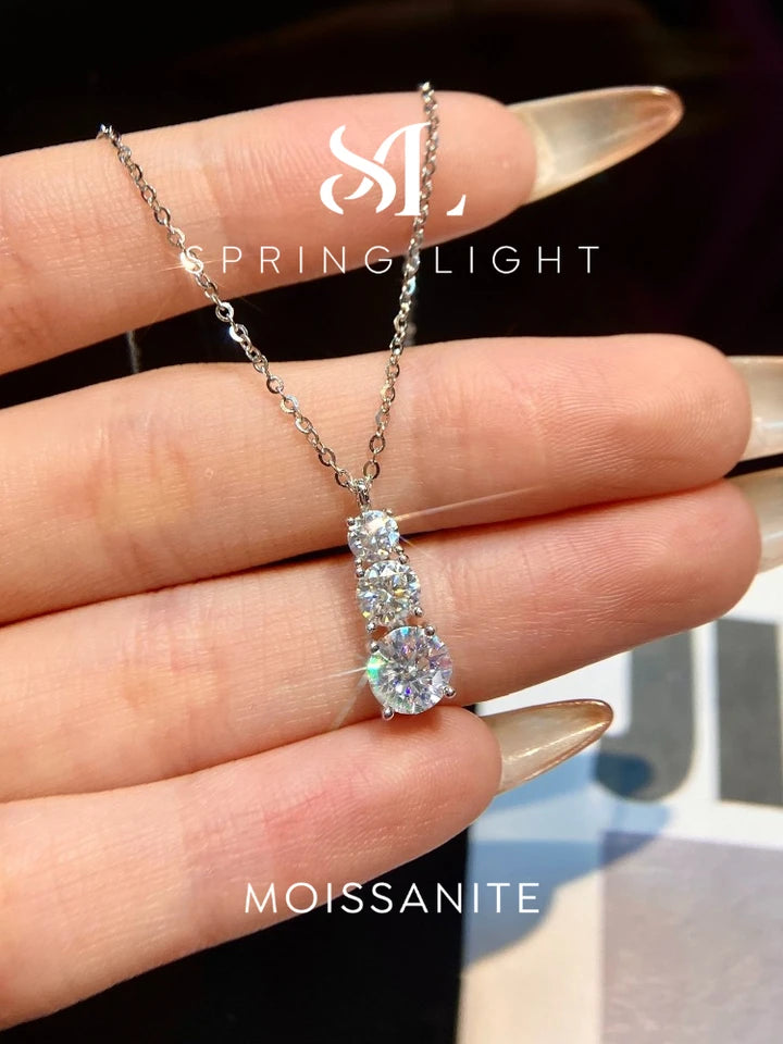 1.8CT Moissanite Pendant Necklace For Women
