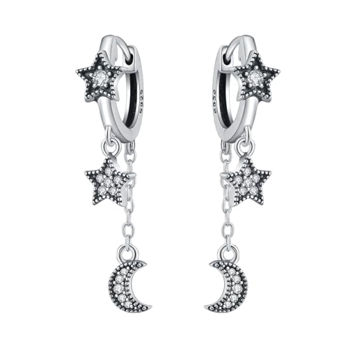 Silver Color 925 Sterling Silver Drop Earrings For Women