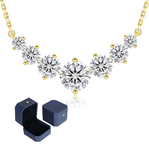Classic-14K Gold Color Moissanite Smile Pendant Necklace In Sterling Silver