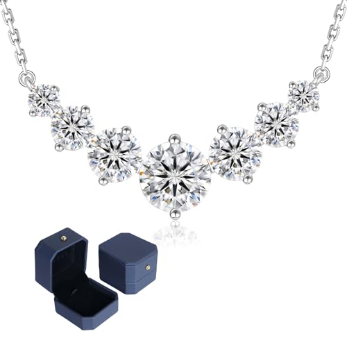 Classic-White Gold Color Moissanite Smile Pendant Necklace In Sterling Silver