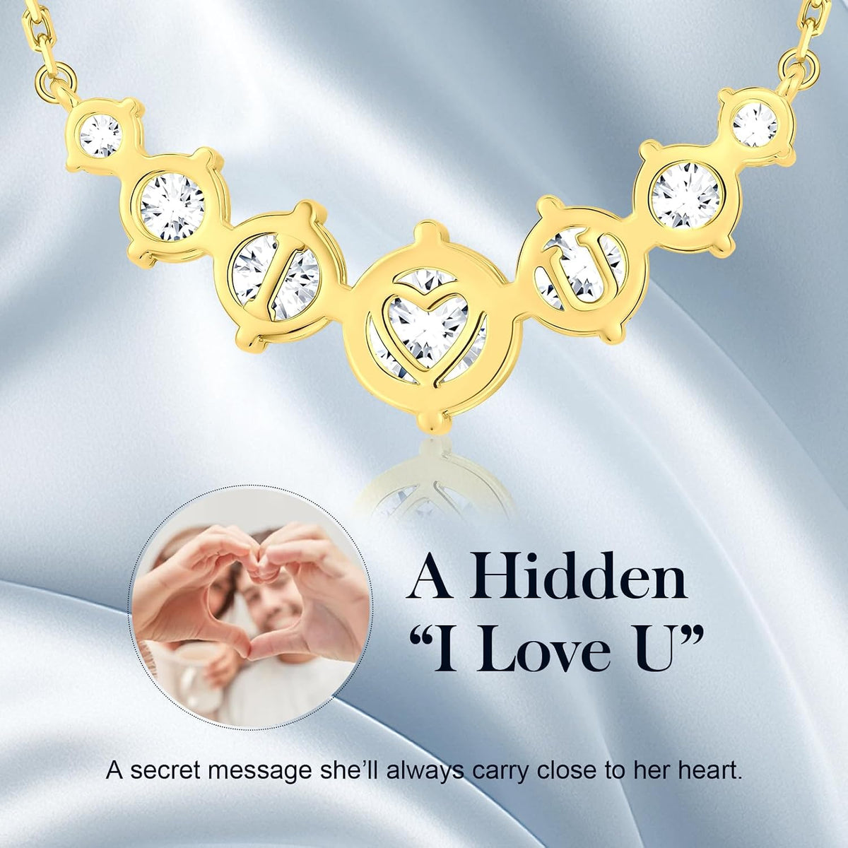Moissanite Smile Pendant Necklace In Sterling Silver