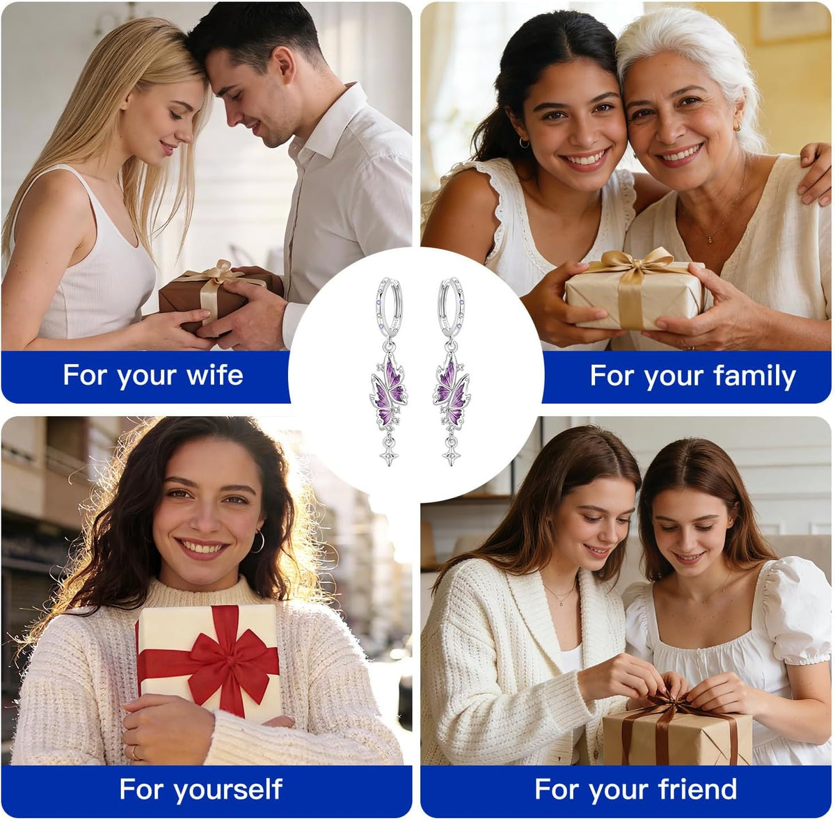 925 Sterling Silver Drop Earrings For Women