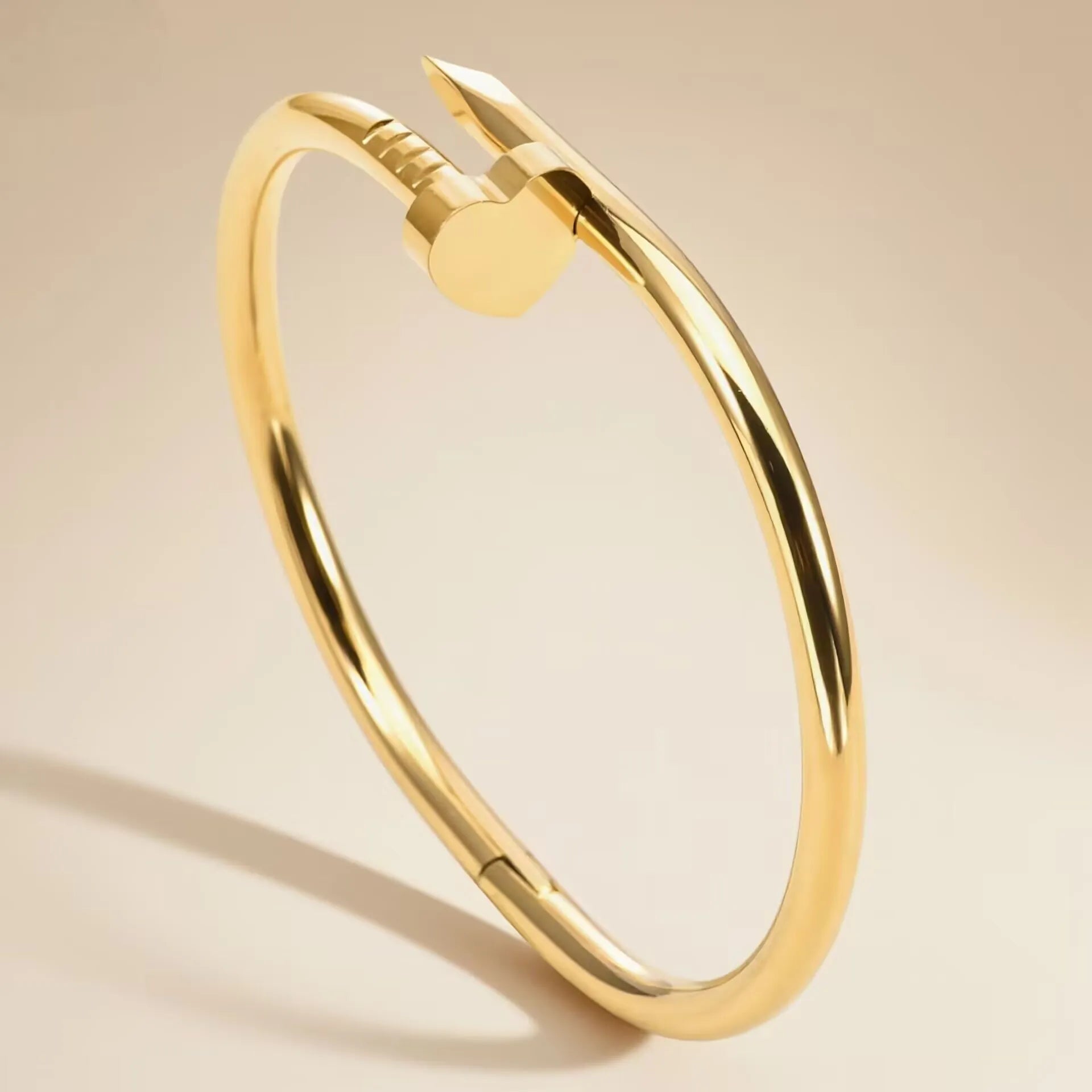 Nail Heart Design Bangle - Girlee
