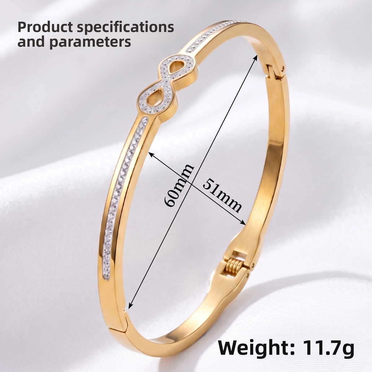 Infinity Pattern Titanium Bangle - Girlee