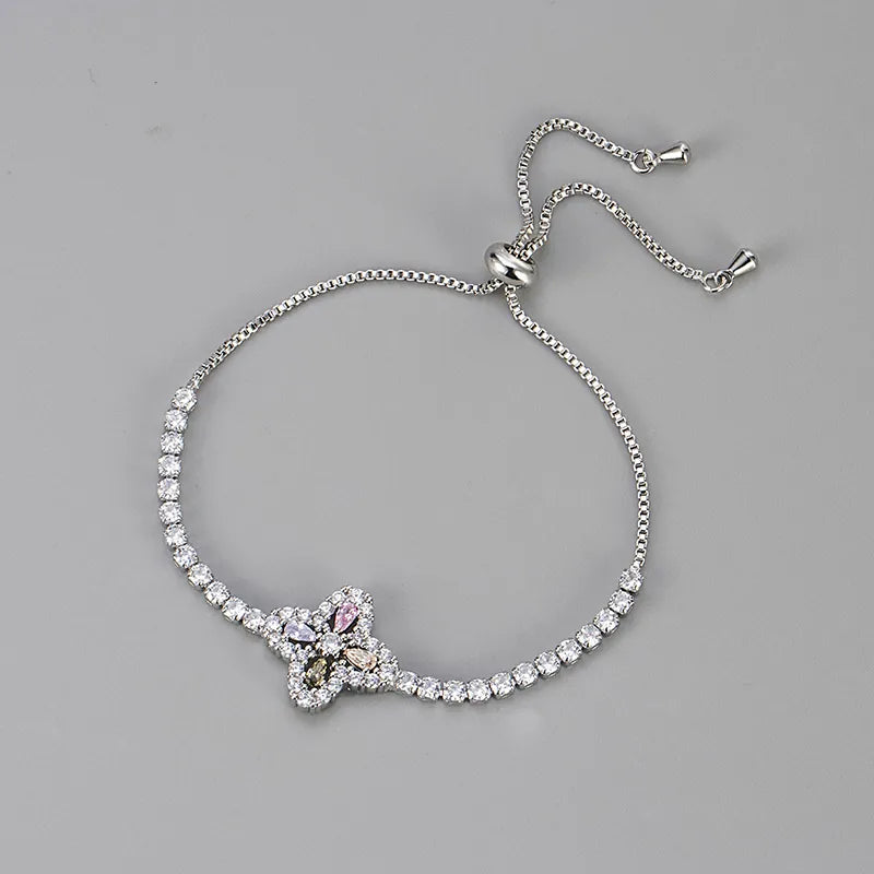 Adjustable Four Lead Clover Bracelet - Girlee