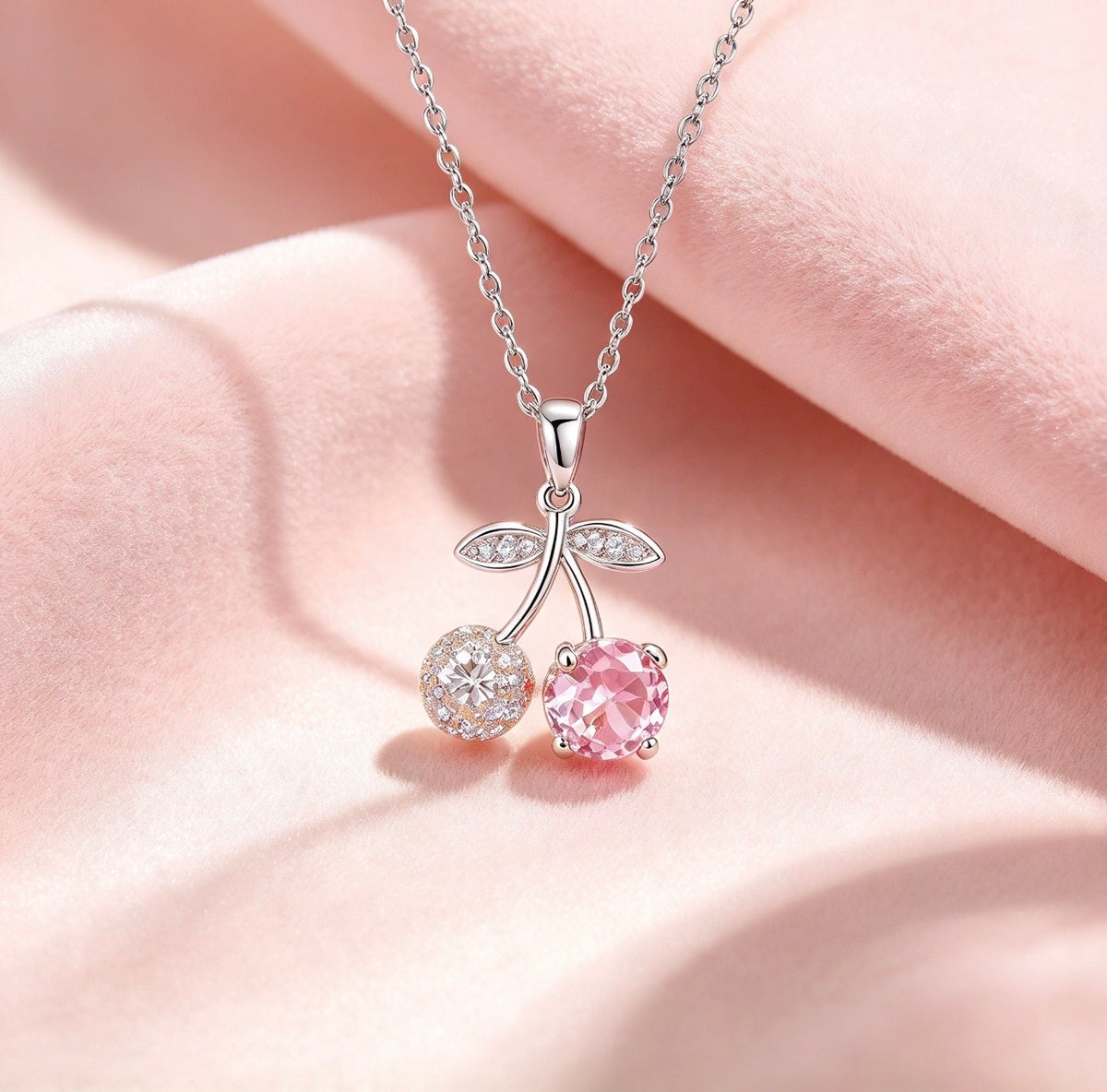 Pink Cherry Spark Necklace