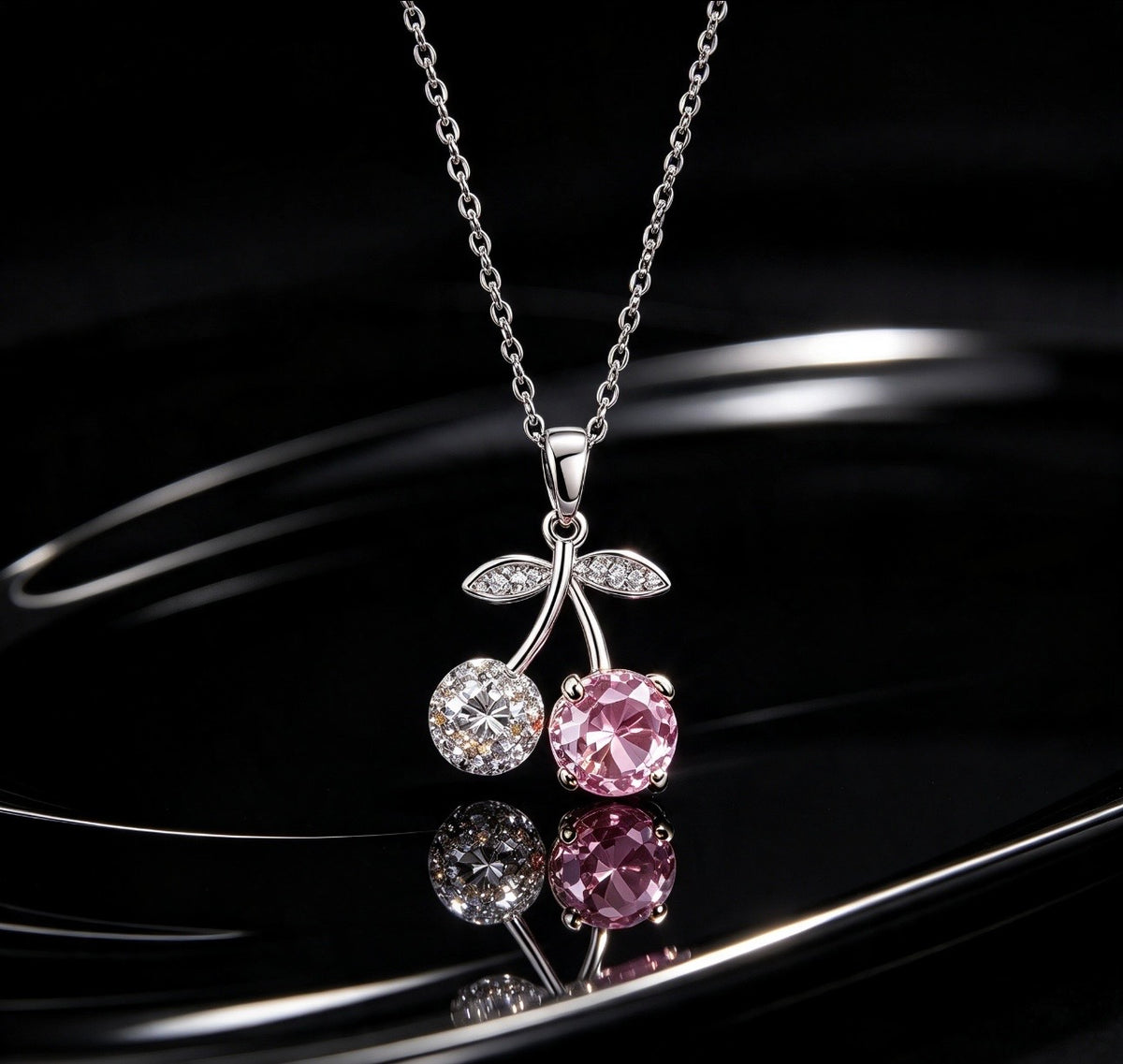 Pink Cherry Spark Necklace