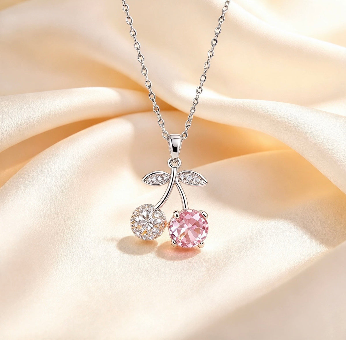 Pink Cherry Spark Necklace
