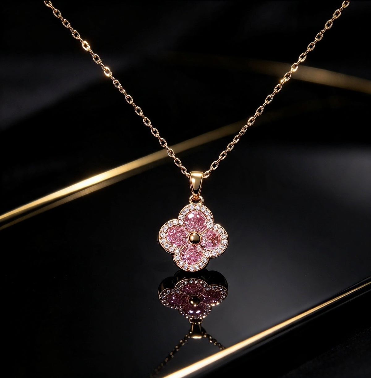 Pink Clover Pedant