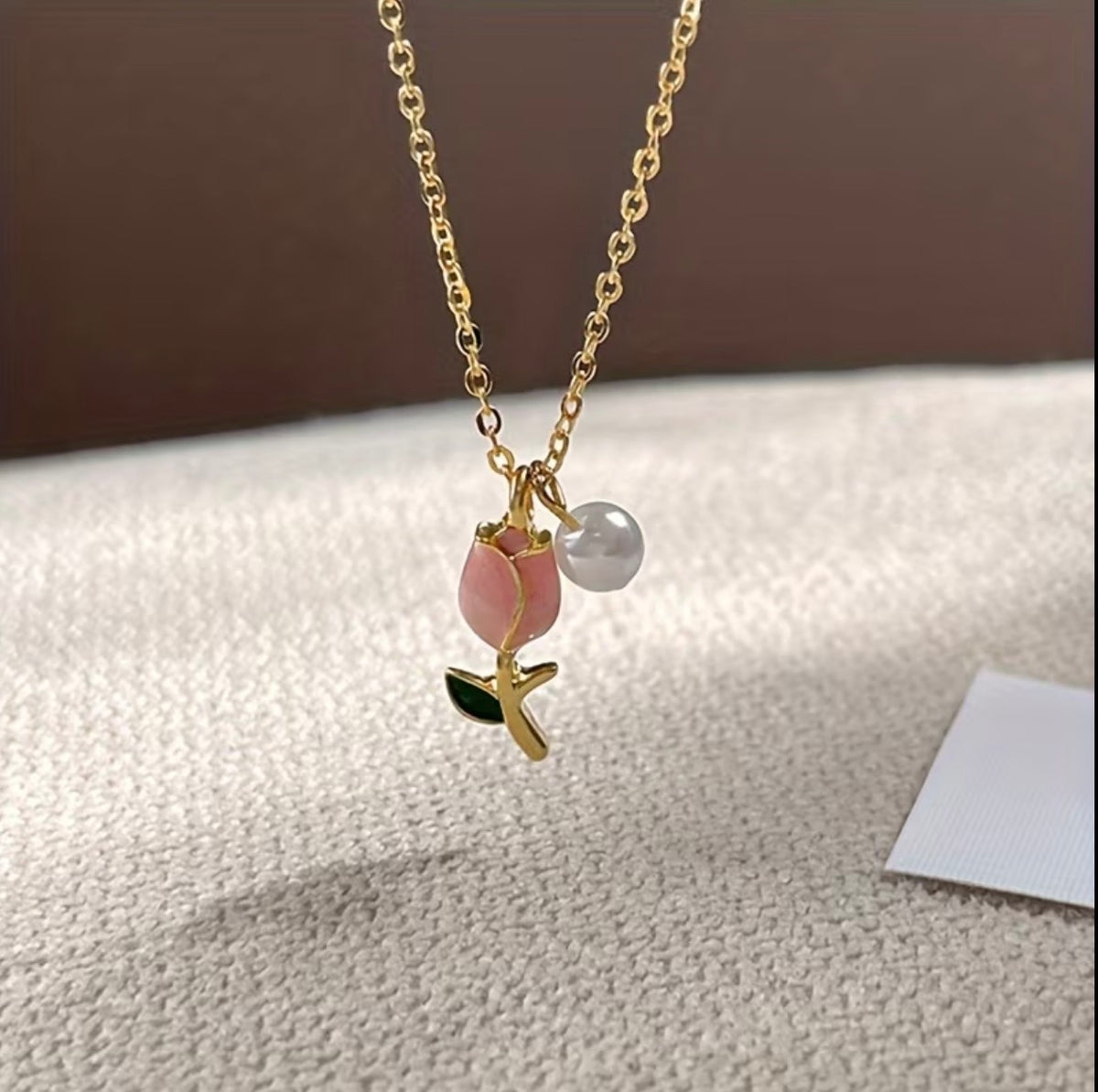 Pink Tulip Necklace