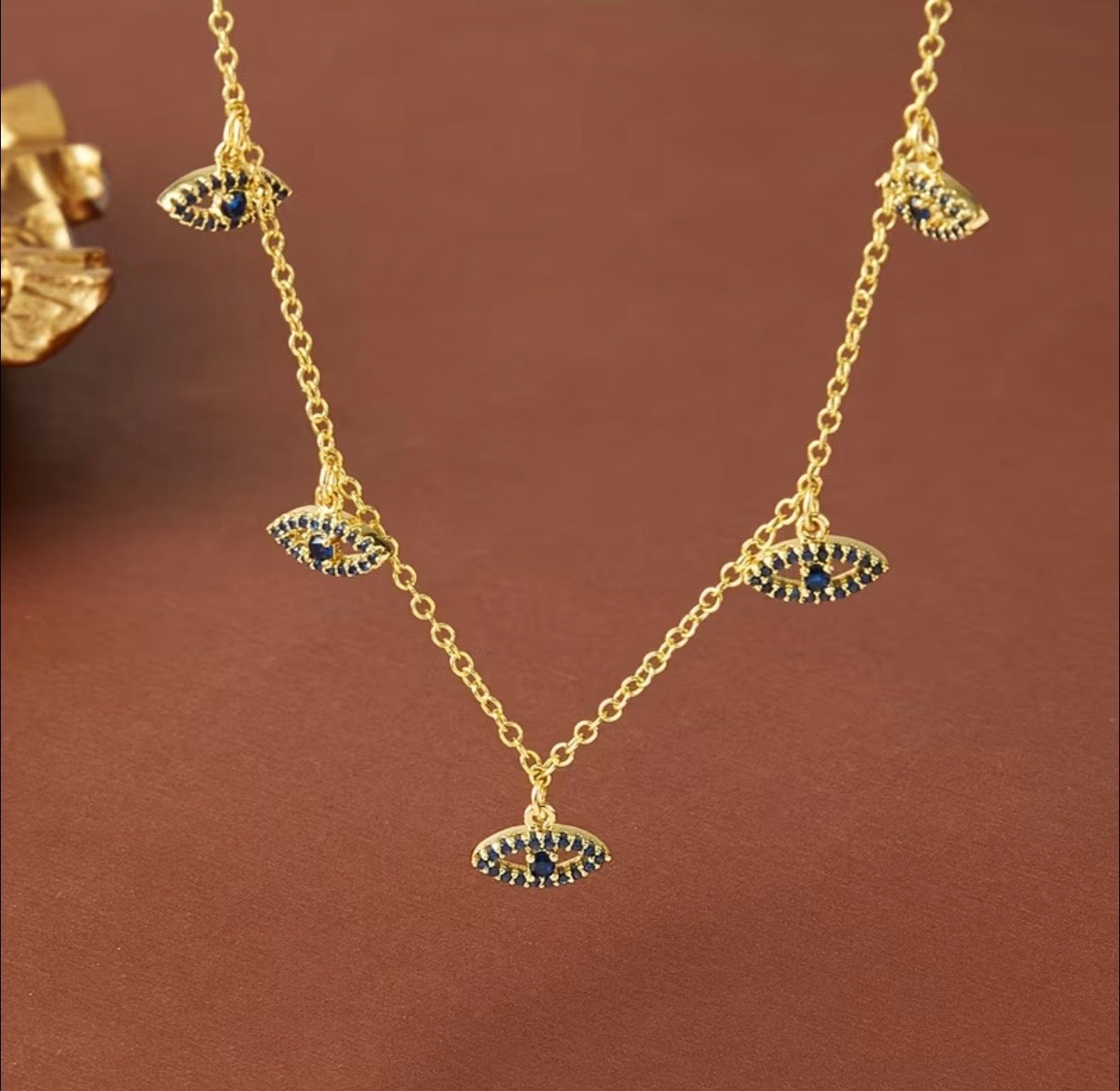 Evil Eye Beaded Zirconia Necklace