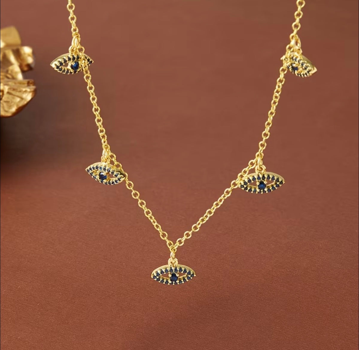 Evil Eye Beaded Zirconia Necklace