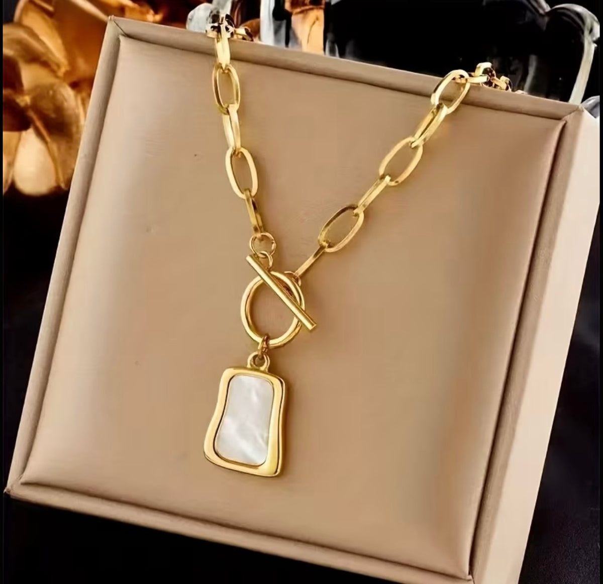 Geometric Pedant Golden Necklace