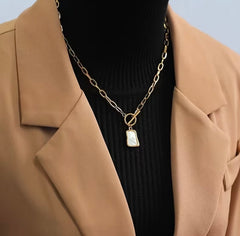 Geometric Pedant Golden Necklace