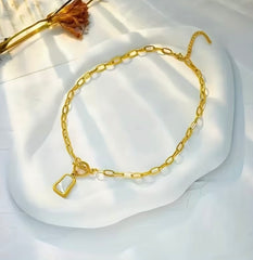 Geometric Pedant Golden Necklace