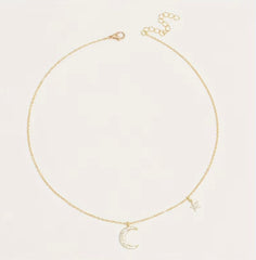 Moon and Star Shape Necklace