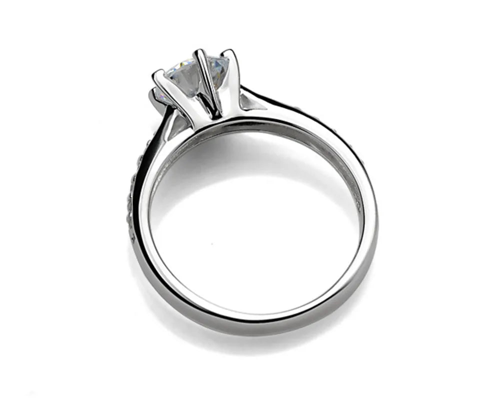 925 Sterling Silver Six-Claw Ring With Tourmaline Stone