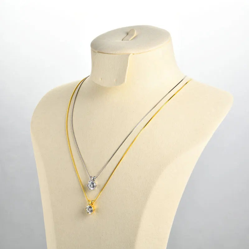Moissanite Solitaire Pendant Necklace 0.5–5 Carat