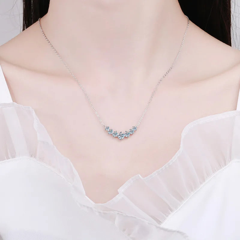 Oval Moissanite Pendant Necklace 1.7ct 925 Sterling Silver