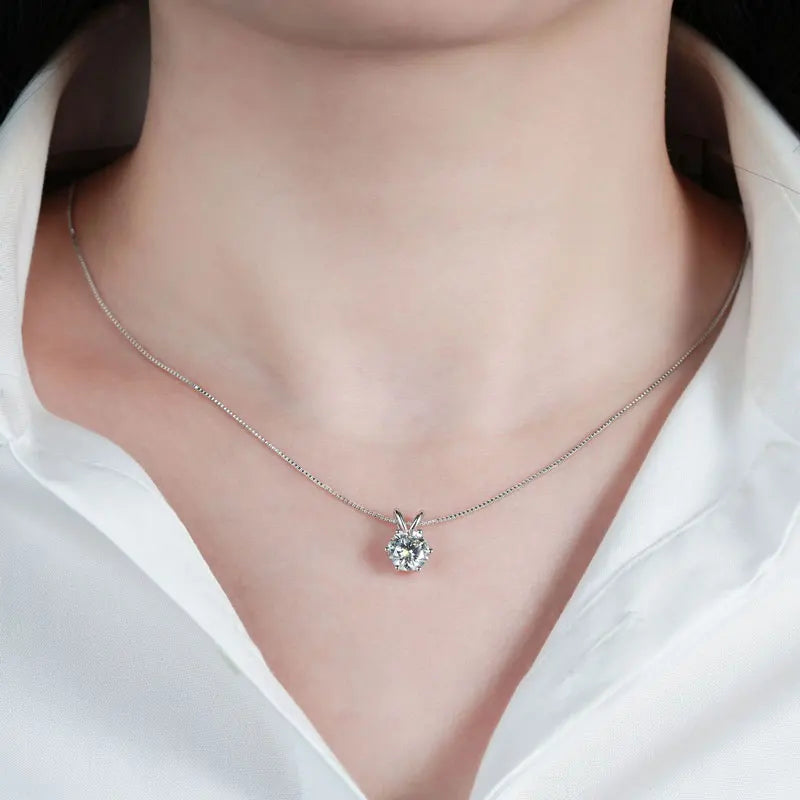 Moissanite Solitaire Pendant Necklace 0.5–5 Carat