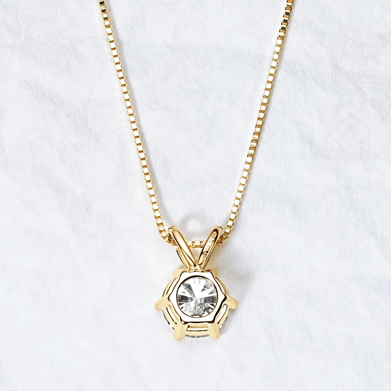Moissanite Solitaire Pendant Necklace 0.5–5 Carat