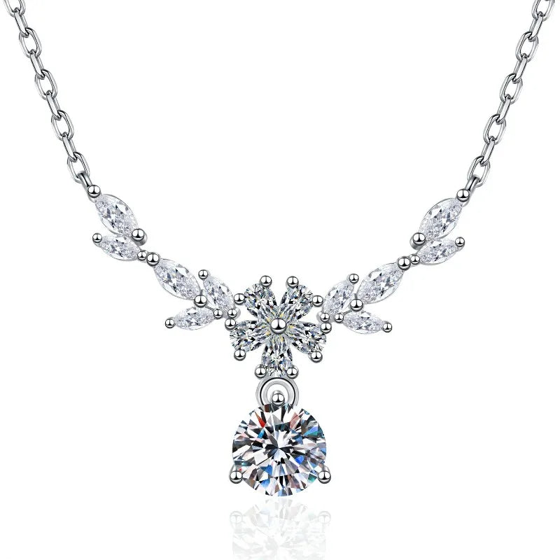 925 Sterling Silver Zircon Pendant Necklace For Women
