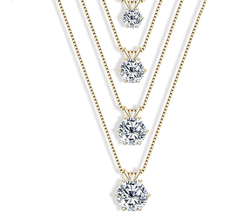 Moissanite Solitaire Pendant Necklace 0.5–5 Carat
