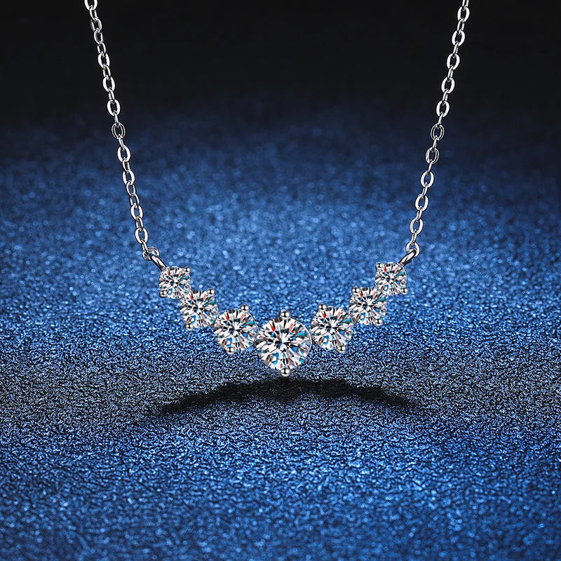 Oval Moissanite Pendant Necklace 1.7ct 925 Sterling Silver