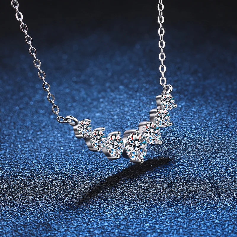Oval Moissanite Pendant Necklace 1.7ct 925 Sterling Silver