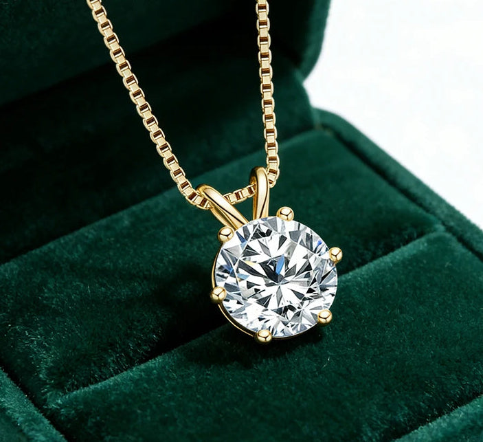 Moissanite Solitaire Pendant Necklace 0.5–5 Carat